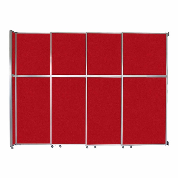 Operable Wall Sliding Room Divider 12'8" x 10'3/4" Red Fabric